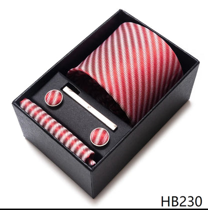 Coffret Cravate Mariage Homme Pochette et Boutons de Manchette