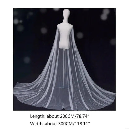 Étole de mariée tulle blanc fluide — vue 6