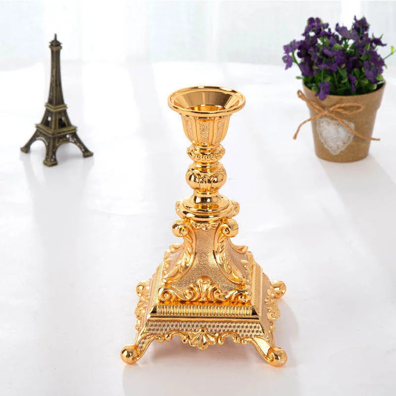 Bougeoir Mariage Chandelle Métal Doré — vue 3