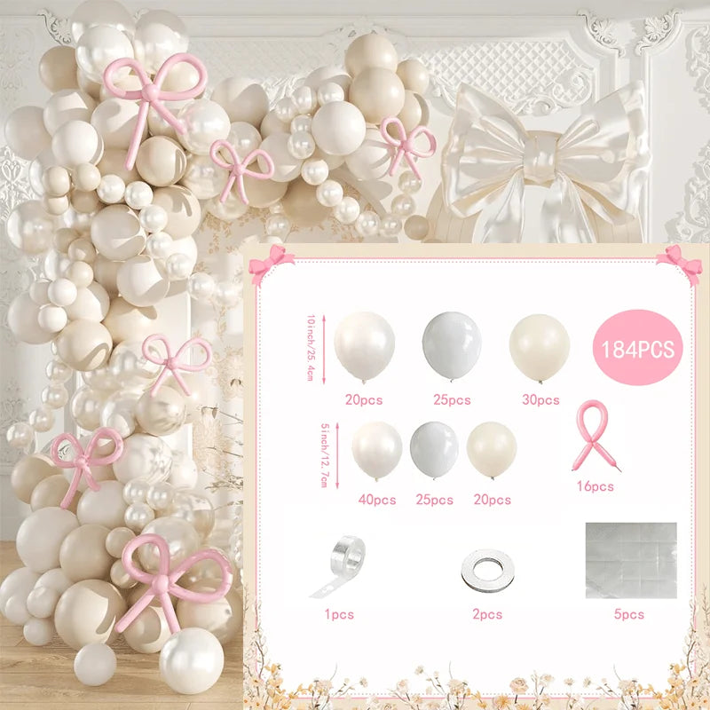 Arche de ballons mariage blanc perle