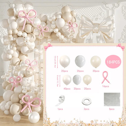Arche de ballons mariage blanc perle