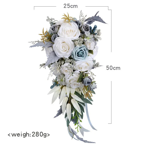 Bouquet de mariée artificiel en cascade — vue 13