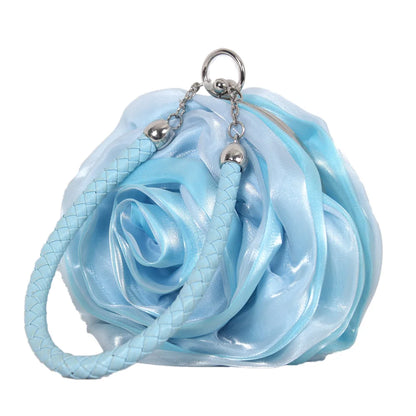 Sac pochette mariée fleur de rose