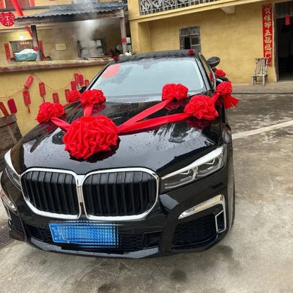 Décoration Voiture Mariage Rouge pour Capot — vue 8