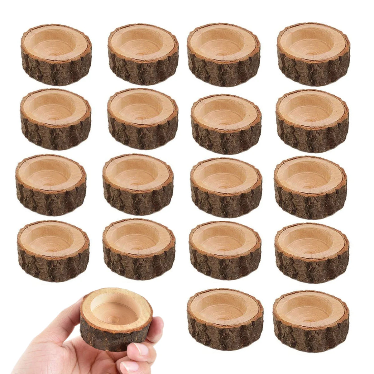 Bougeoirs en Bois Mariage