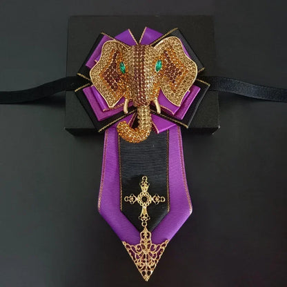 Nœud papillon mariage bijou éléphant strass — vue 8
