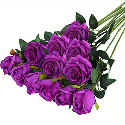 Fleurs artificielles mariage roses 12 tiges