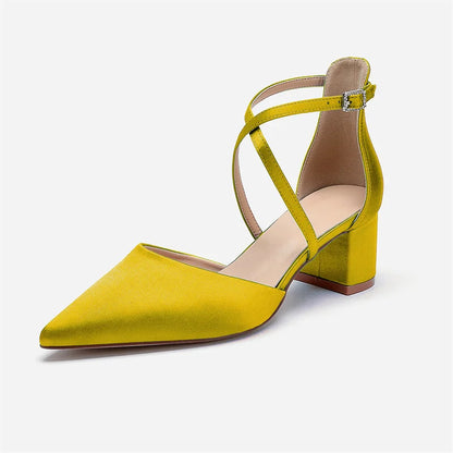 Escarpins Mariée Satin Talon Carré