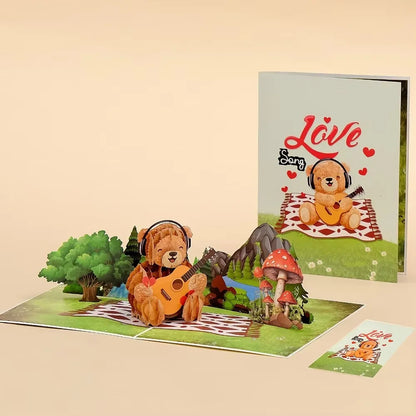 Carte Pop-Up 3D Fleurs et Mariage