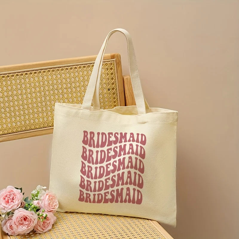 Tote bag EVJF lettrage rétro rose