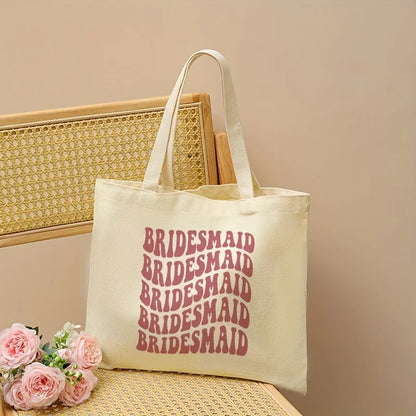 Tote bag EVJF lettrage rétro rose