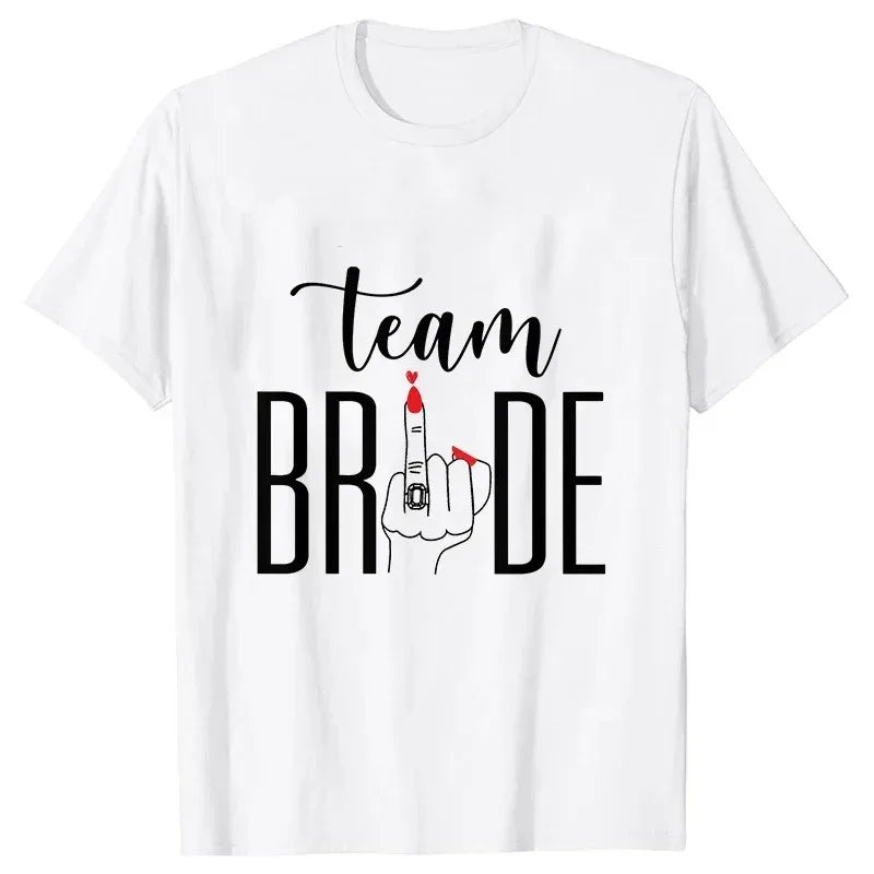 T-shirt EVJF Team Bride Doigt Bagué