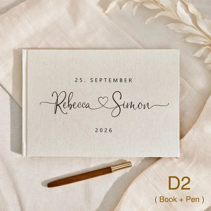 Livre d'Or Mariage Personnalisé Format A4 avec Stylo