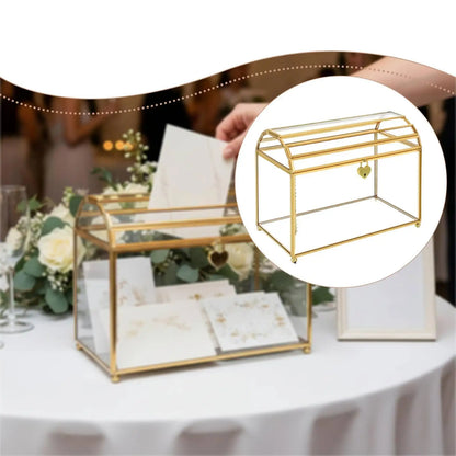Urne mariage verre et métal doré