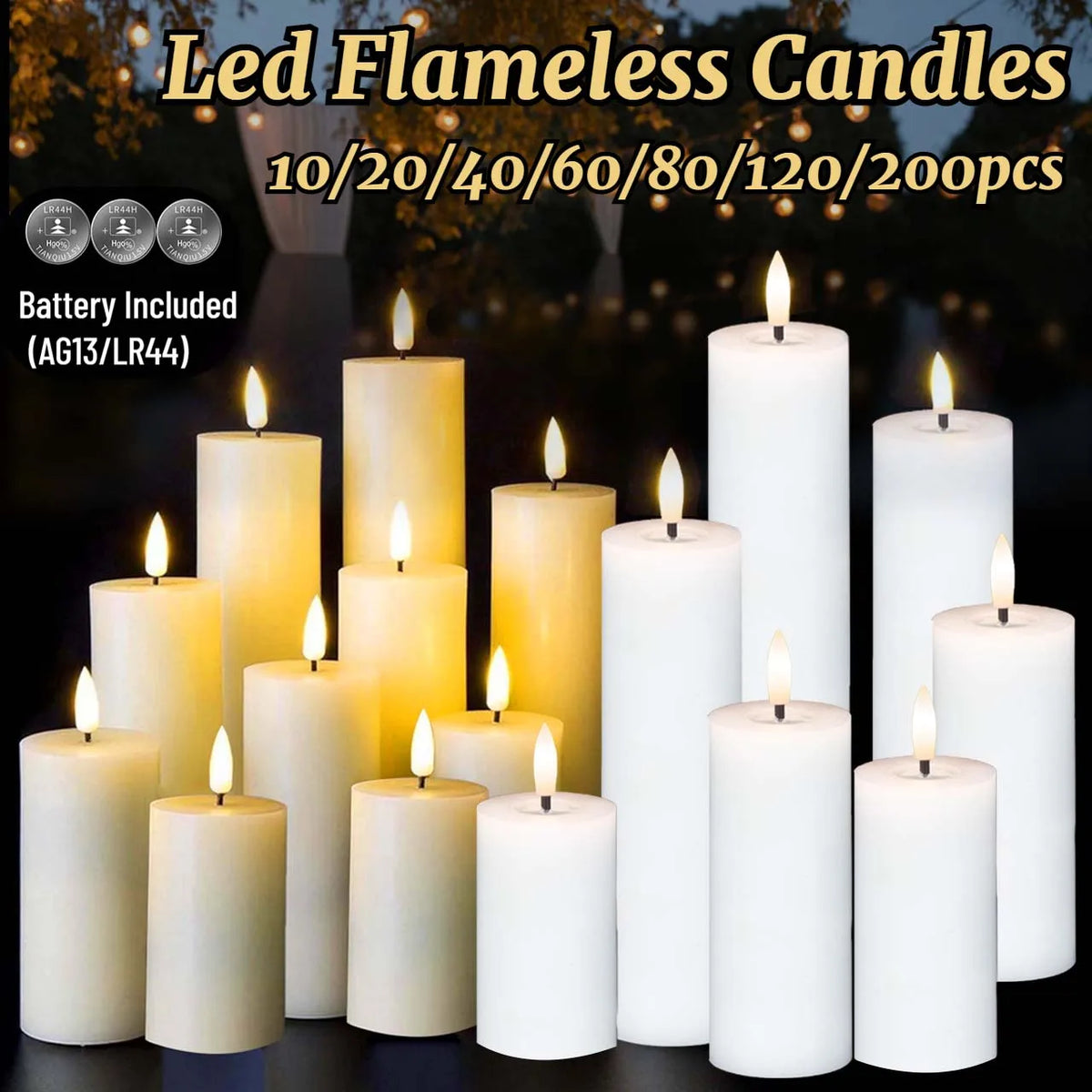 Bougies LED Piliers Mariage