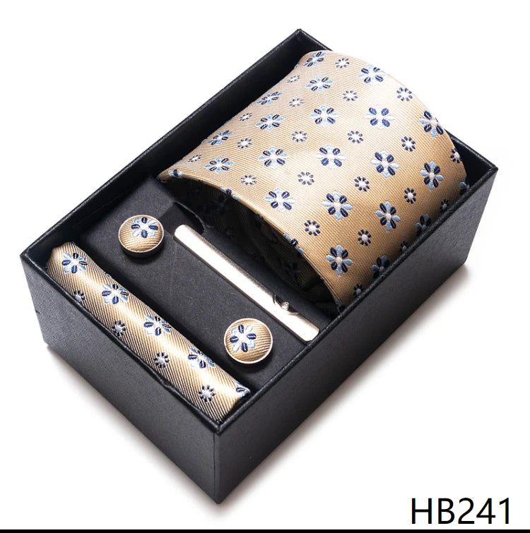 Coffret Cravate Mariage Homme Pochette et Boutons de Manchette