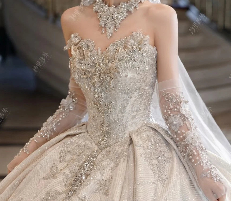 Gants de mariée sans doigts perlés — vue 4