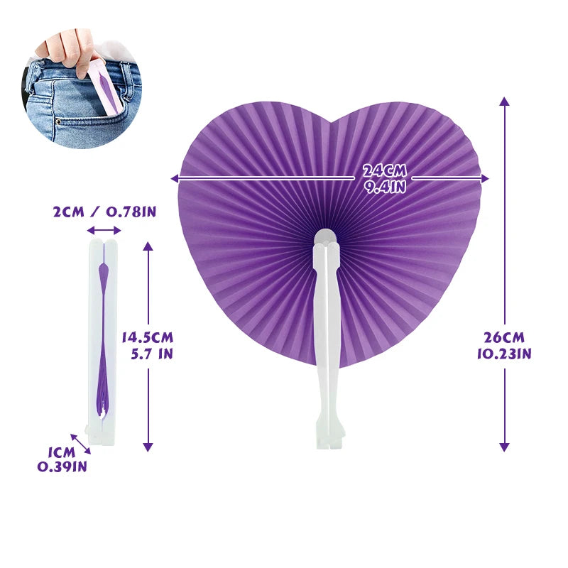 Éventail mariage cœur pliable coloré — vue 14