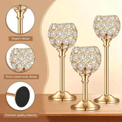 Bougeoir Cristal Trois Coupelles Mariage