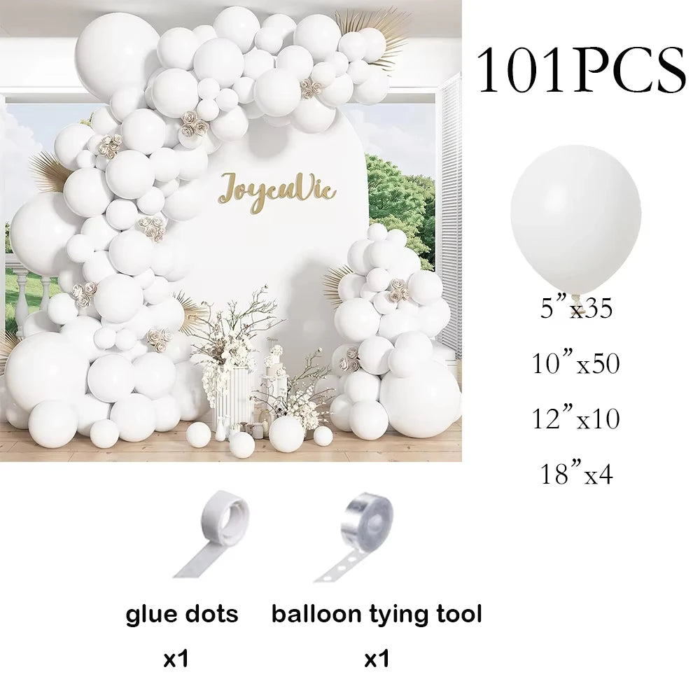 Arche Ballon Mariage Blanc 101 Pièces — vue 6