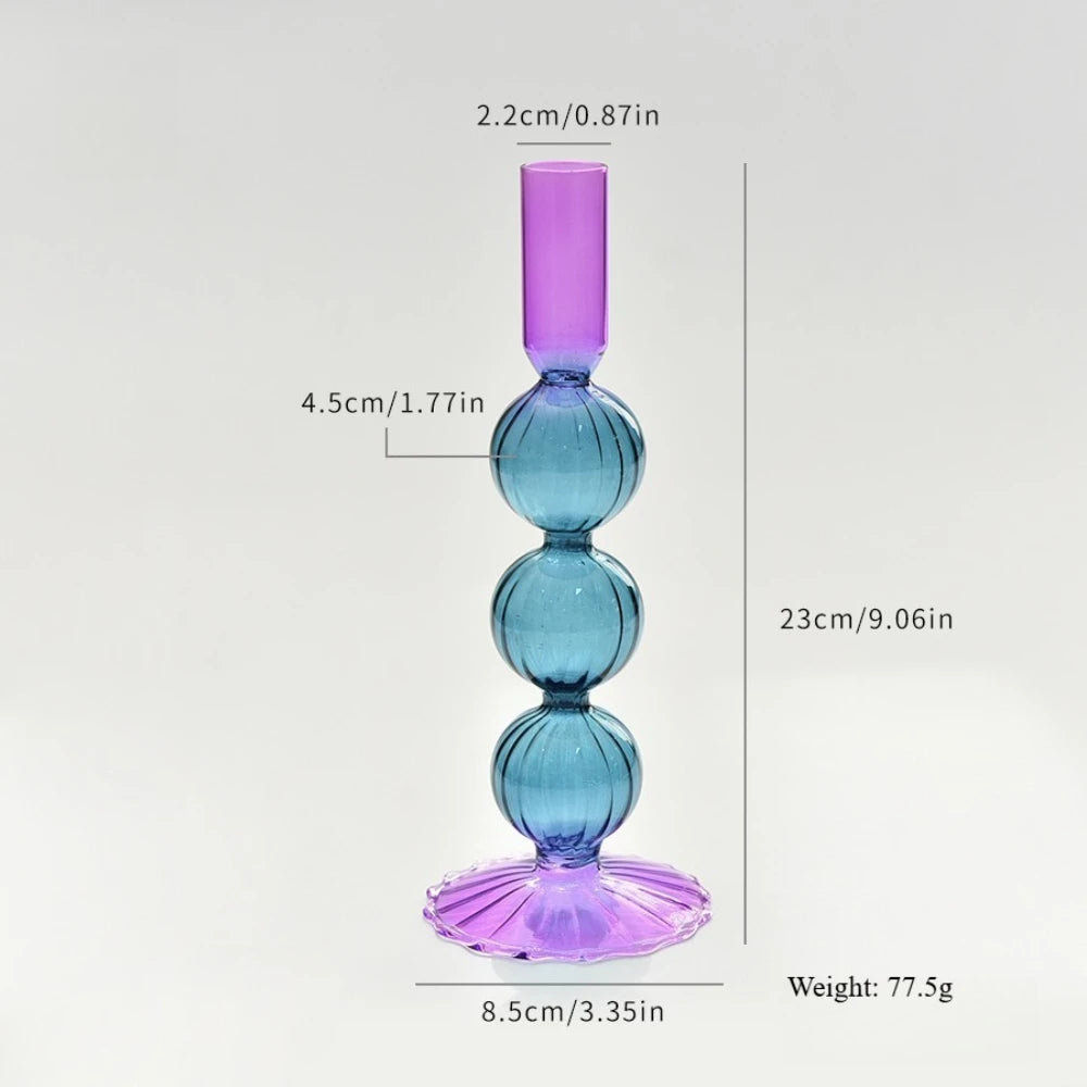Bougeoir Vase Verre Coloré Mariage — vue 7
