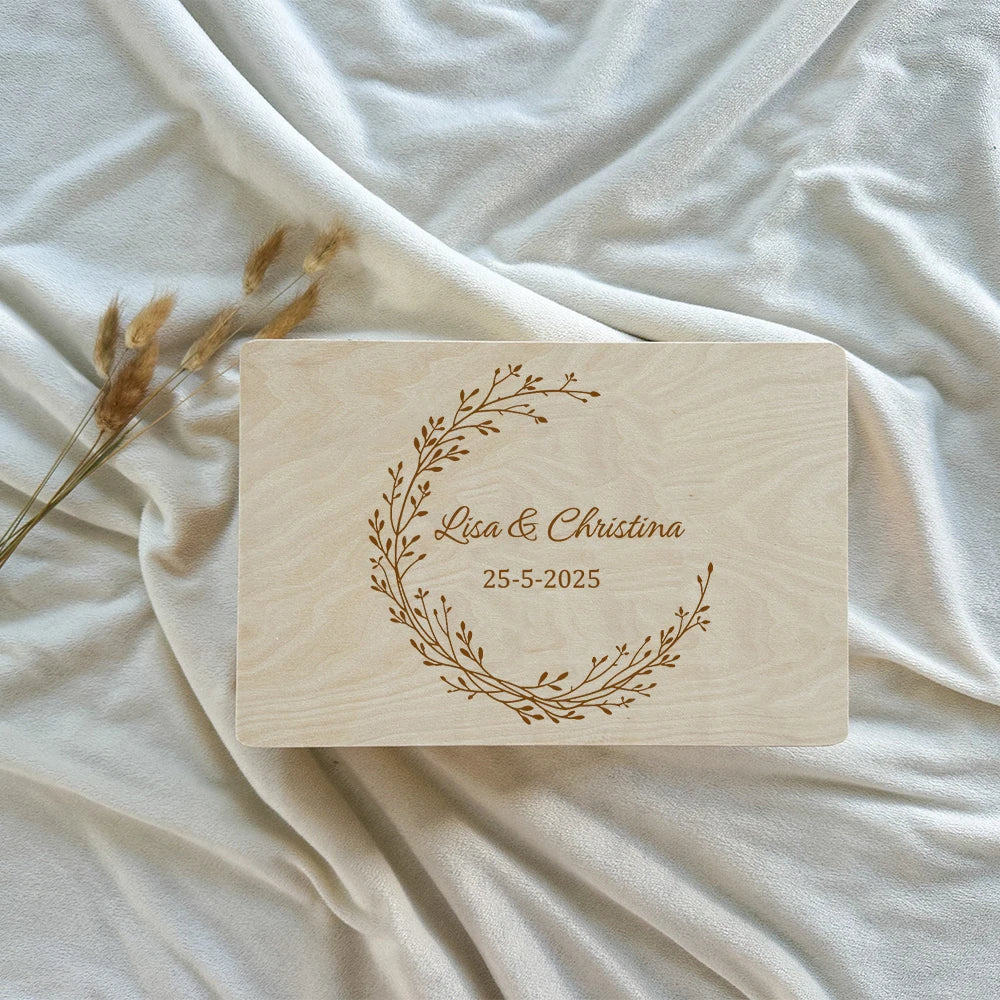 Boîte souvenir mariage bois personnalisée