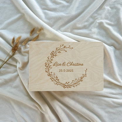Boîte souvenir mariage bois personnalisée