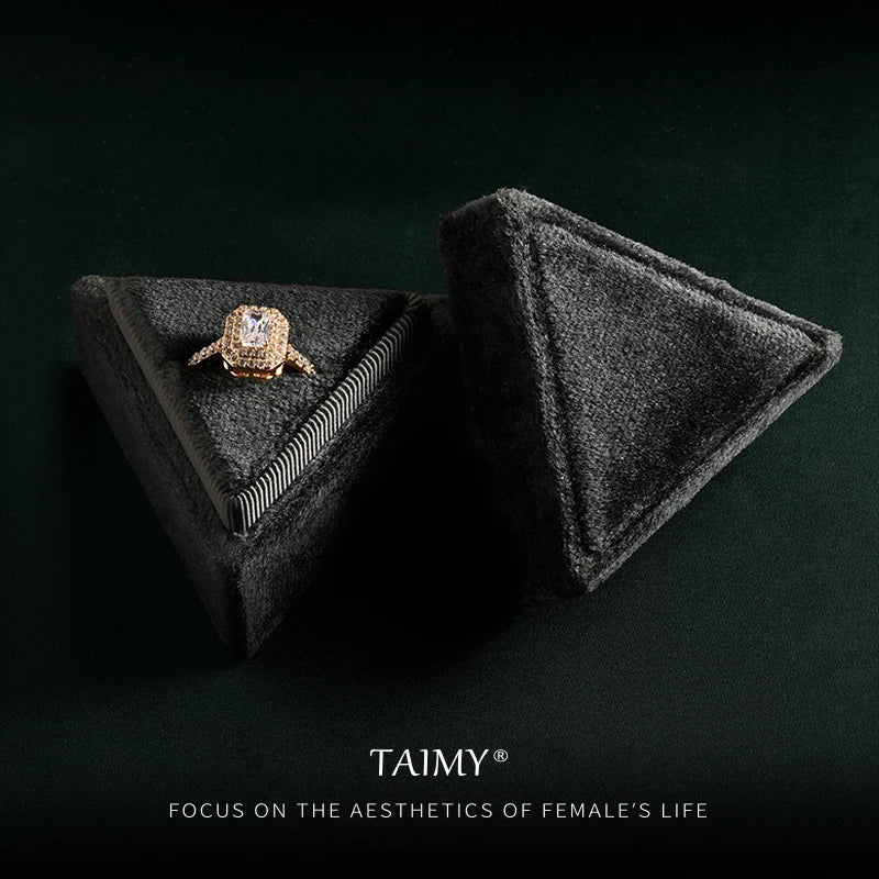 TAIMY Plush Velvet Jewelry Ring Box Birthday Lover Gift Detachable Lid Jewelry Organizer Storage Box Jeweler Jewelry Packging