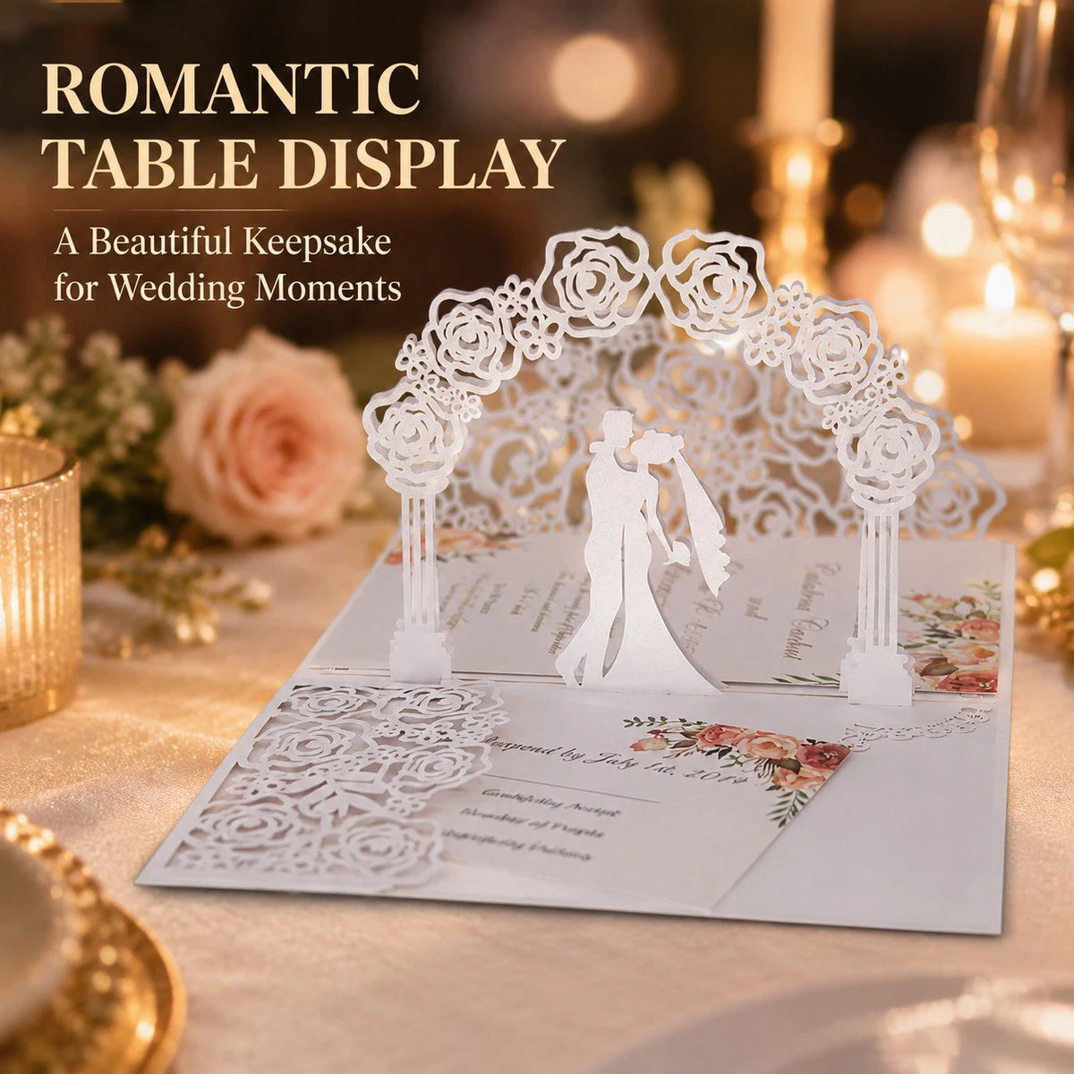 Faire-Part Mariage 3D Arche de Roses — vue 4