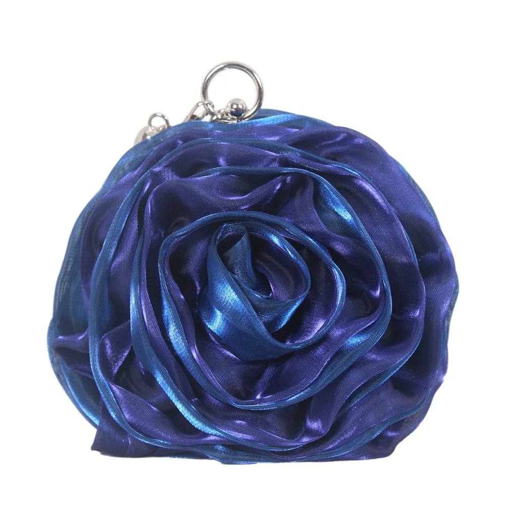 Sac pochette mariée fleur de rose