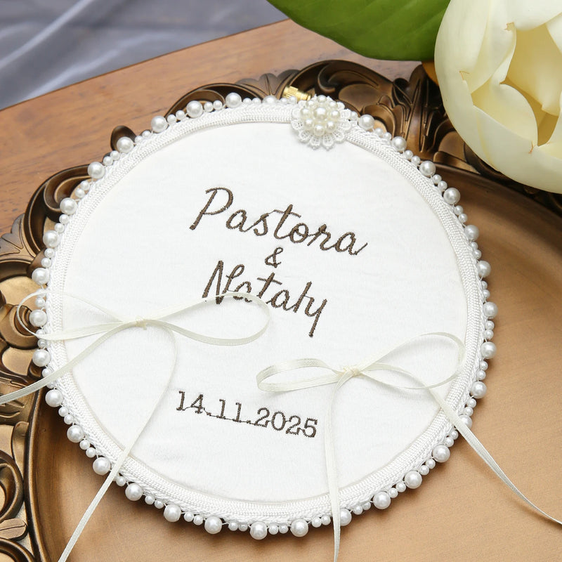 Porte alliance mariage brodé personnalisé — vue 8