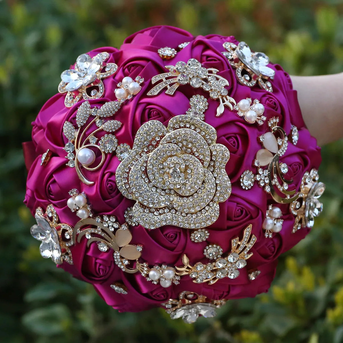 Bouquet de mariée satin et strass — vue 4