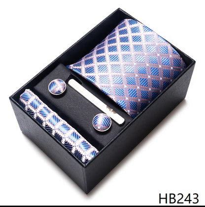 Coffret Cravate Mariage Homme Pochette et Boutons de Manchette