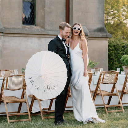 Ombrelles papier mariage en bambou