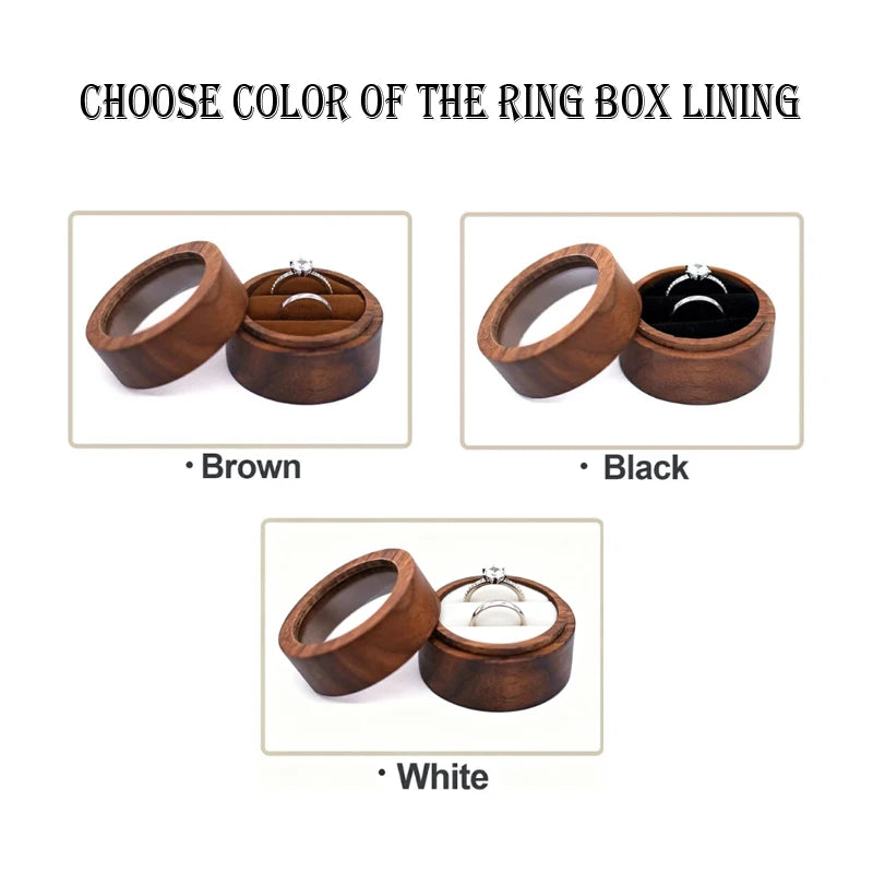 Boîte double alliance ronde bois personnalisée — vue 5
