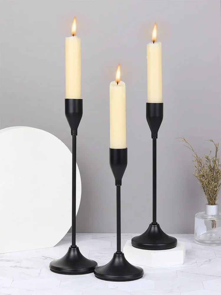 Bougeoir mariage lot de 3 chandeliers hauteurs graduées