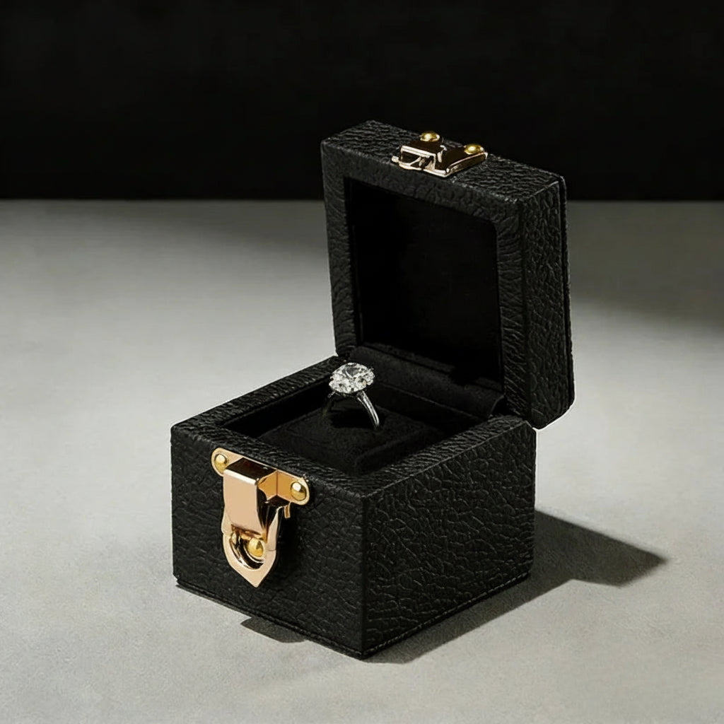 Boîte Alliance Cuir Luxe Doré