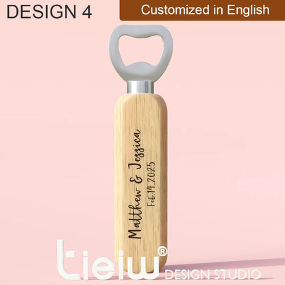 Cadeau invité mariage décapsuleur bois gravé — vue 21