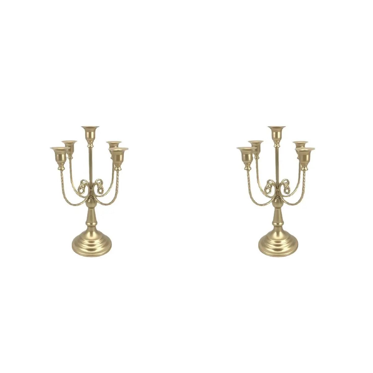 Duo de Bougeoirs Mariage Vintage Dorés