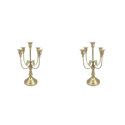 Duo de Bougeoirs Mariage Vintage Dorés
