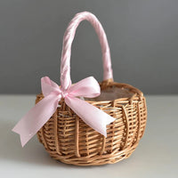 Panier fille d'honneur en osier ruban satin — vue 3