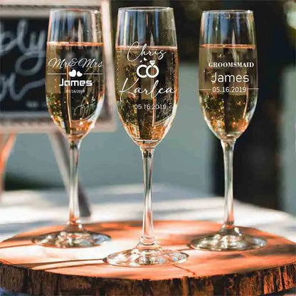 Flûte champagne personnalisée gravée mariage