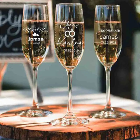 Flûte champagne personnalisée gravée mariage
