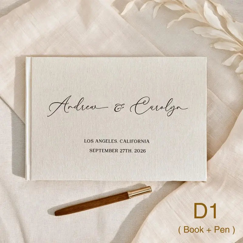 Livre d'Or Mariage Personnalisé Format A4 avec Stylo