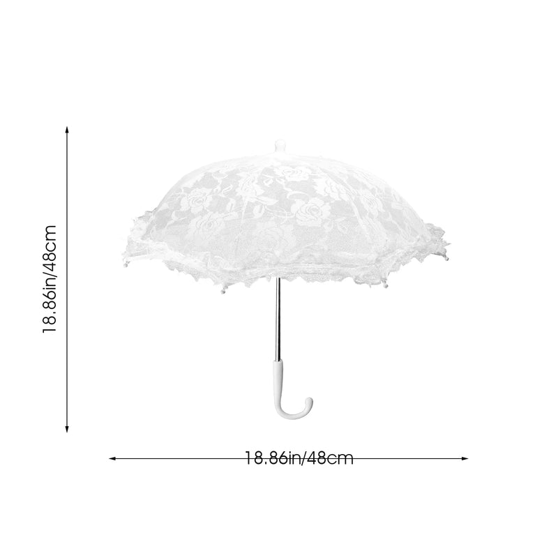 Ombrelle Décorative Mariage Dentelle Blanche — vue 6