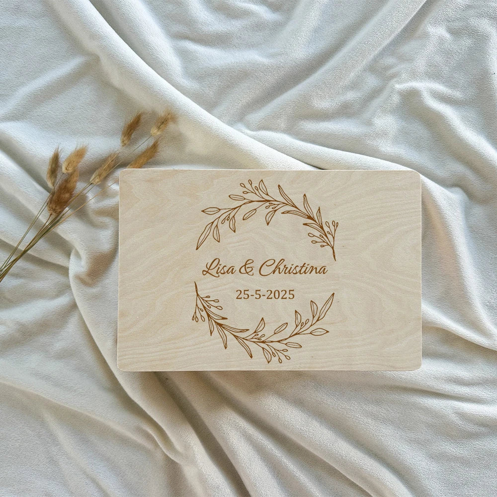 Boîte souvenir mariage bois personnalisée