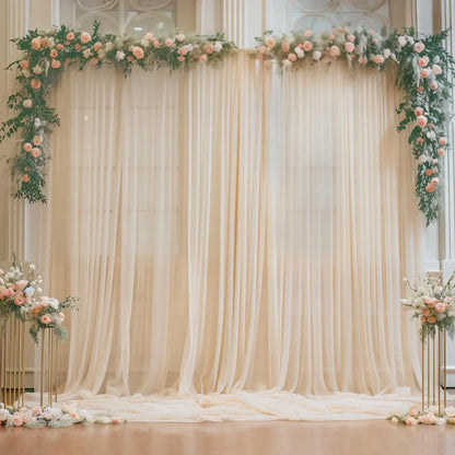 Voilage arche mariage mousseline passe-tringle