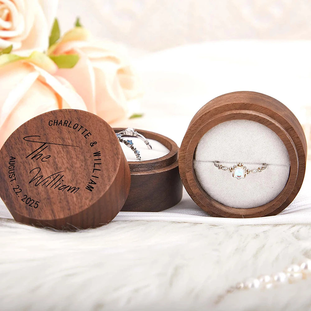 Coffret alliance bois gravé mariage