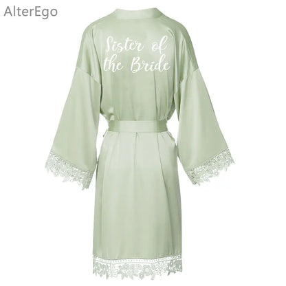 Peignoir Sauge Dentelle Demoiselle d'Honneur