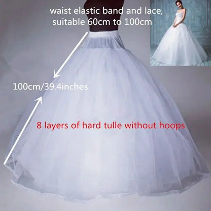Jupon Mariée sans Cerceau en Tulle